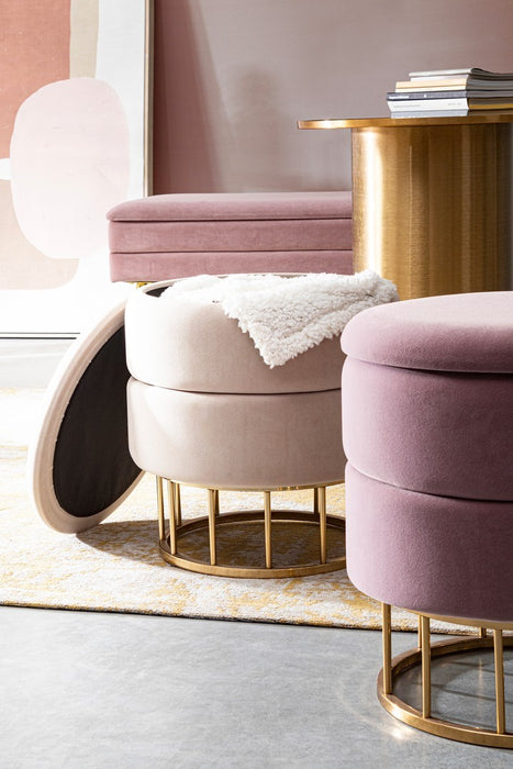 Pouf/Sgabello contenitore Bizzotto in velluto Pavlina