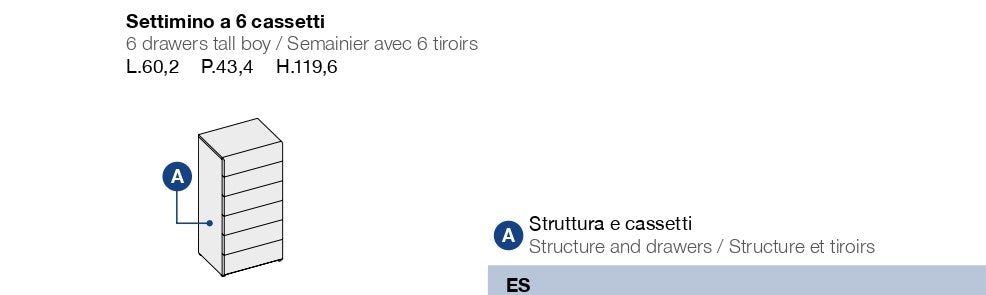 Settimino Imab a 6 cassetti "MIA"