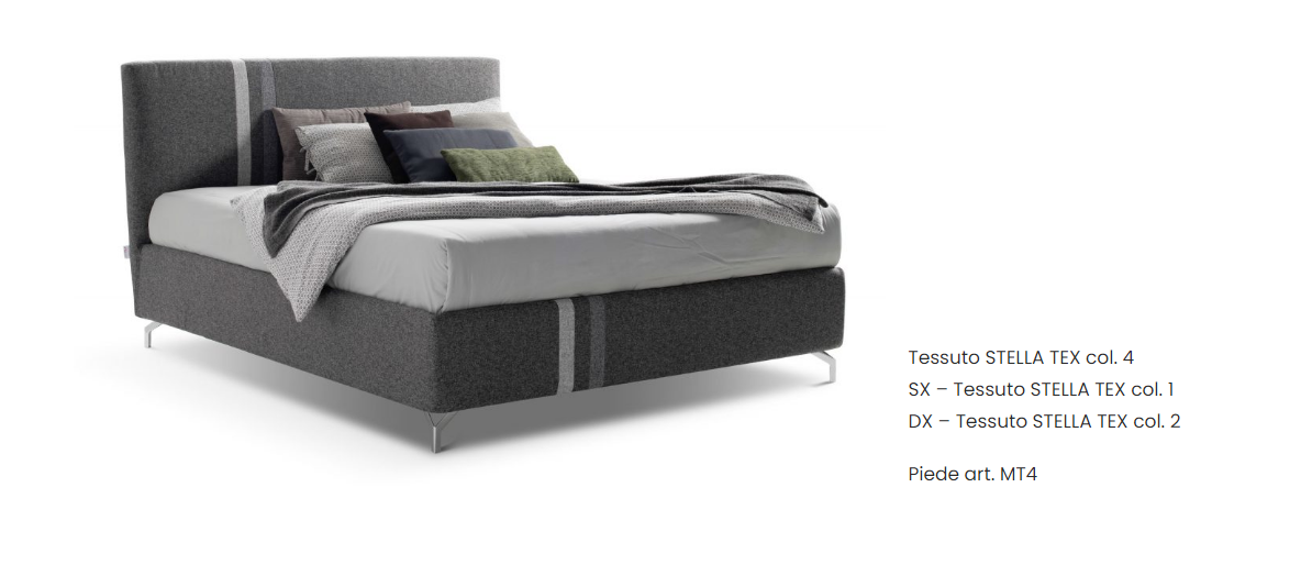 Letto matrimoniale tessuto Stilfar 160X190 "FANNY"